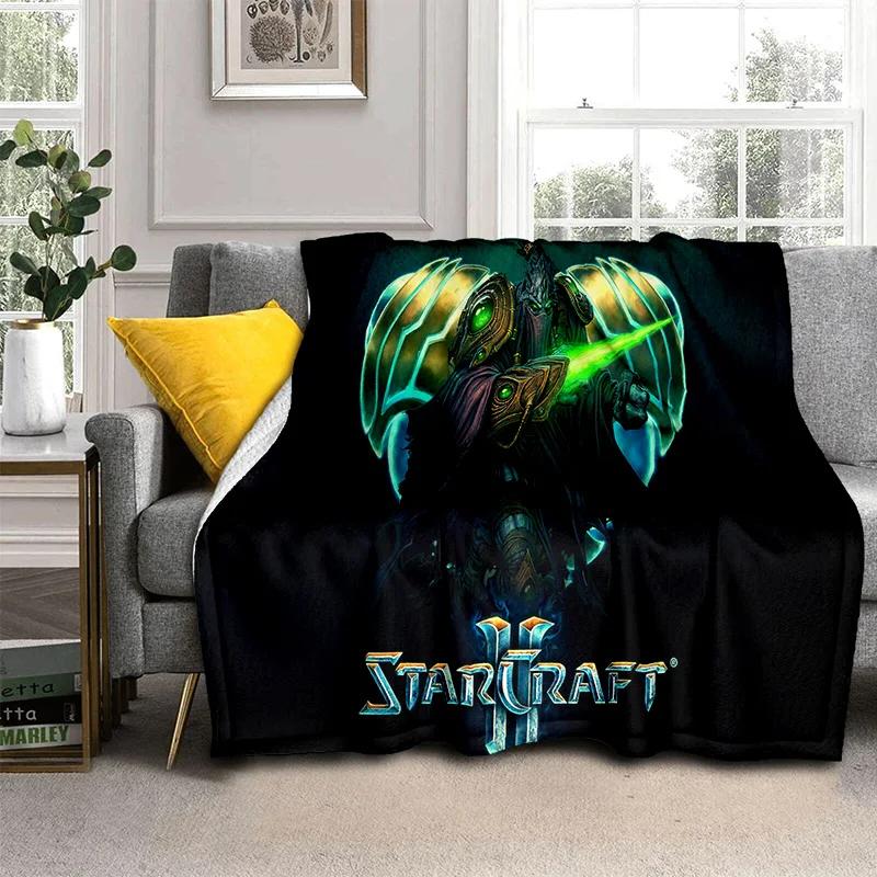3D Retro Game StarCraft Gamer Blanket,Soft Throw Blanket for Home Bedroom Bed Sofa Picnic Travel Office Rest Cover Blanket Kids