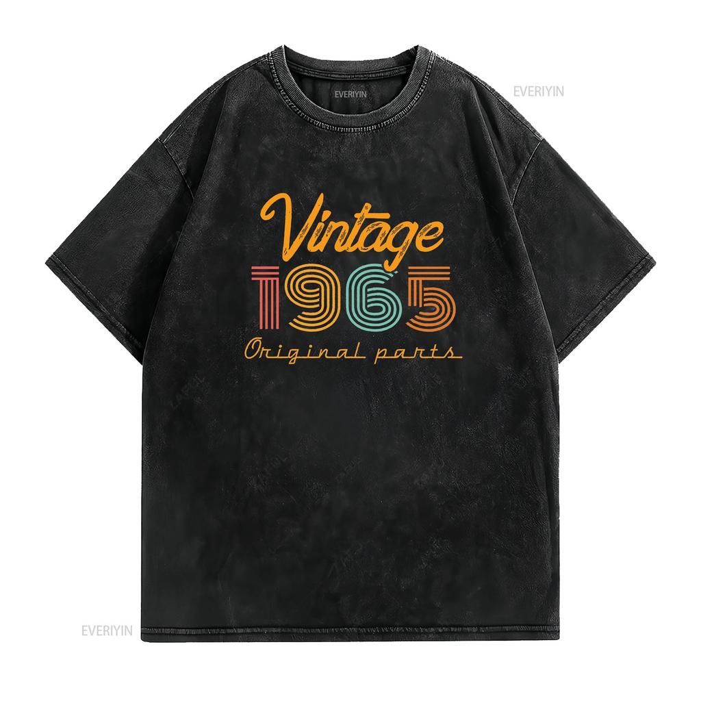 58th Birthday T Shirt Vintage 1965 for Retro vintage Washed Unisex fashion Versatile streetwear Soft Comfortable Stretched