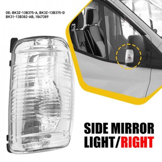 For 2015- Ford Transit Cargo White Right Side Turn Mirror Signal Light Lens