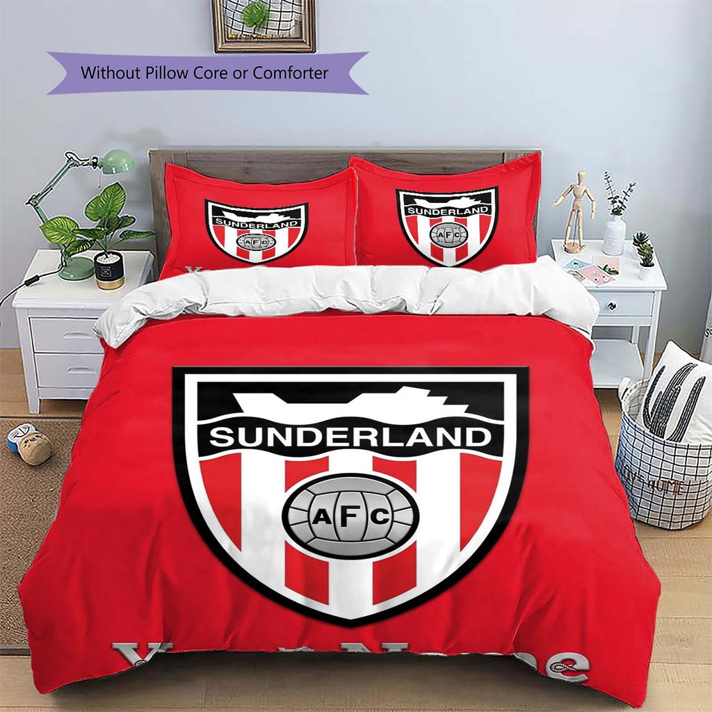 Sunderland A.F Custom Name Pattern Bedding,Quilt Set Quilt Cover Pillowcase Home Birthday Gift(1 * duvet cover + 2 * pillowcase, without core)