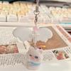 Cartoon Flocking Dog Piggy Pendant Keychain  Key Ring For Women Girls Cute Bag Pendant Kawaii Mobile Phone Chain Gifts