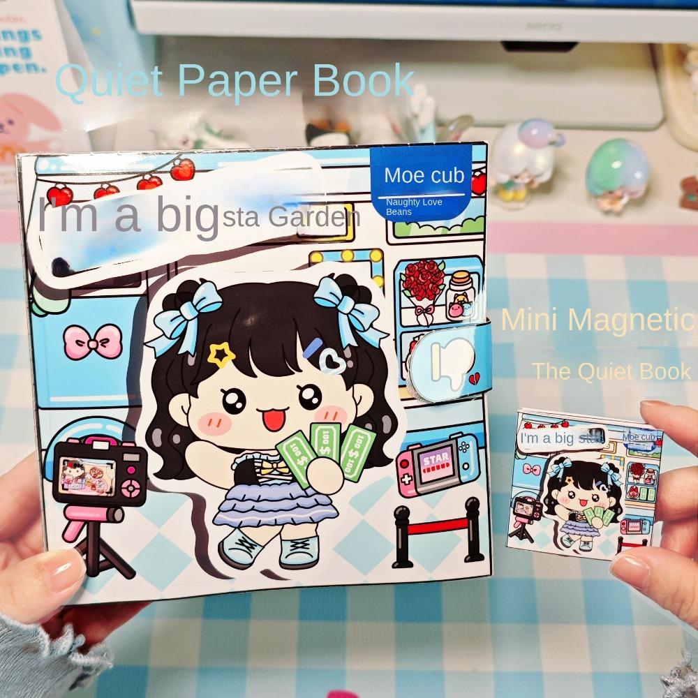 

Бумага Pinch Музыка Тихая Книга Наклейка Книга DIY Сцена Материал Наклейка Telado Занятая Книга DIY синий