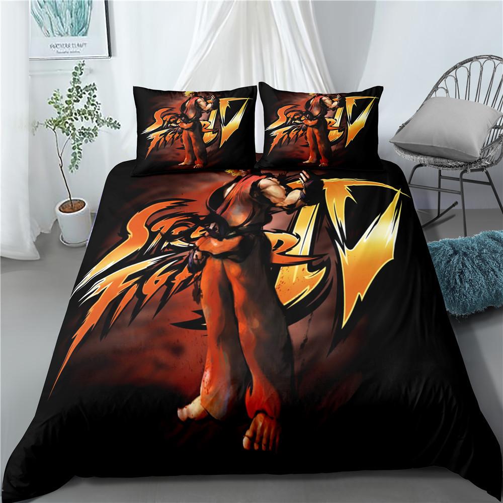 3D Digital Printing Quilt Set Three-Piece Game Cartoon