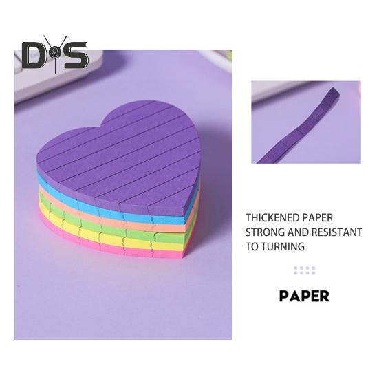 Sticky Notes Set 8 Colors Heart Square Shapes Removable Clean Smooth Writing Sticky Notes Home Office School Supplies