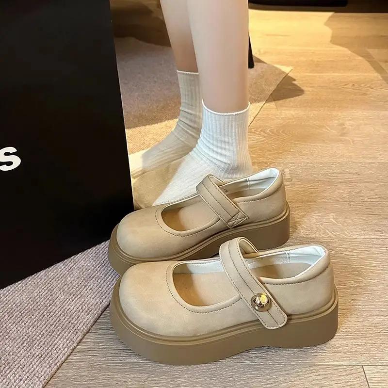 Fashion Japanese Style Lolita Platform Women's Shoes Mary Jane Ladies Pumps with Medium Heels Round Toe Gothic on Offer Genuine Mark 39