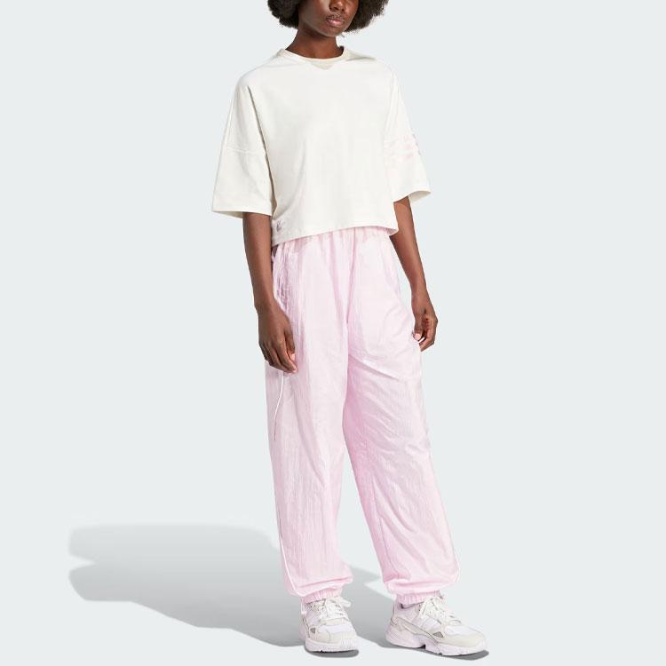 Adidas Originals Neuclassics Three Stripe Color Block Loose Fit Sports T-Shirt Women Tops White IU2500