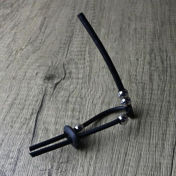 Male E-stim Accessories Ring with Steel Beads Adjustable Conduction Loop