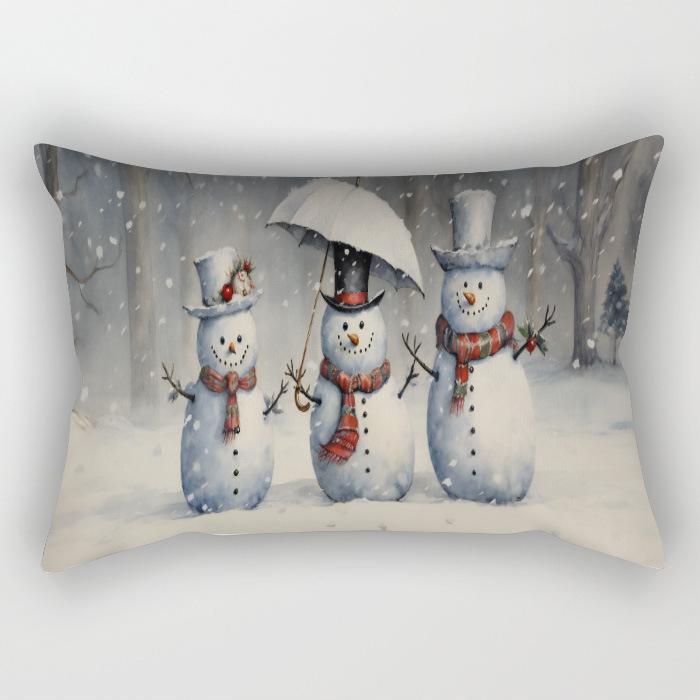 New Christmas Snowman Series Pillow Case Home Living Room Sofa Bedroom Cushion Pillow Case