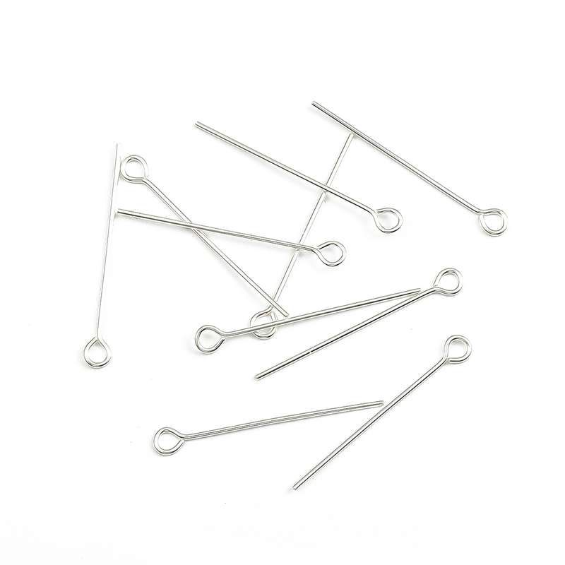 [15-50mm] 925 Sterling Silver Eye Head Pins Flat Head Pins T Shape Needles Ball Head Pins for Jewelry Making DIY 2pcs