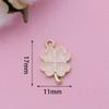 10pcs Gold Plated Green Lucky Enamel Clover Flower Charm for Jewelry Making Necklace Handmade Bracelet Accessories DIY