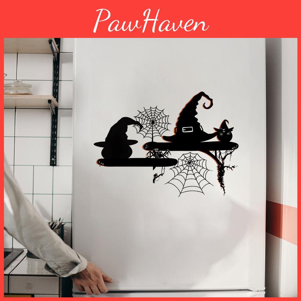 Halloween Spider Theme Web Wizard Hat Pattern Home Wall Decoration Sticker