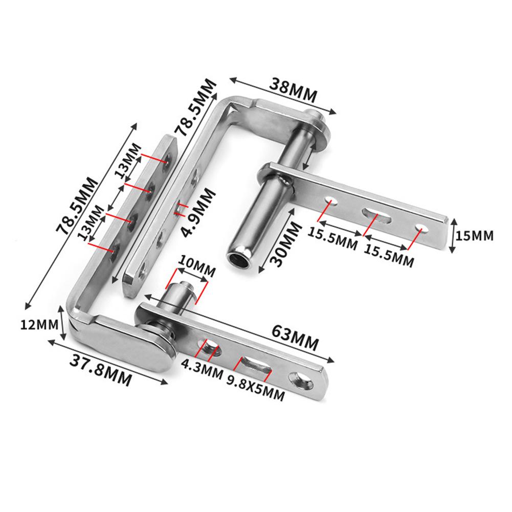 Color Sliver Door Hinges Thick Design High-quality Stainless Steel Long-lasting Use Multiple Sizes Rust-proof Furniture Hardware