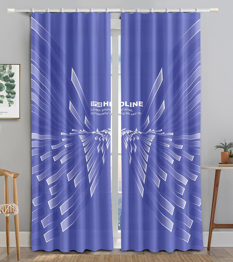 Cool Colorful Metal Technology Wing Blackout Window Curtain for Living Room Bedroom Bathroom Kicthen Door Cupboard Decor Hooks