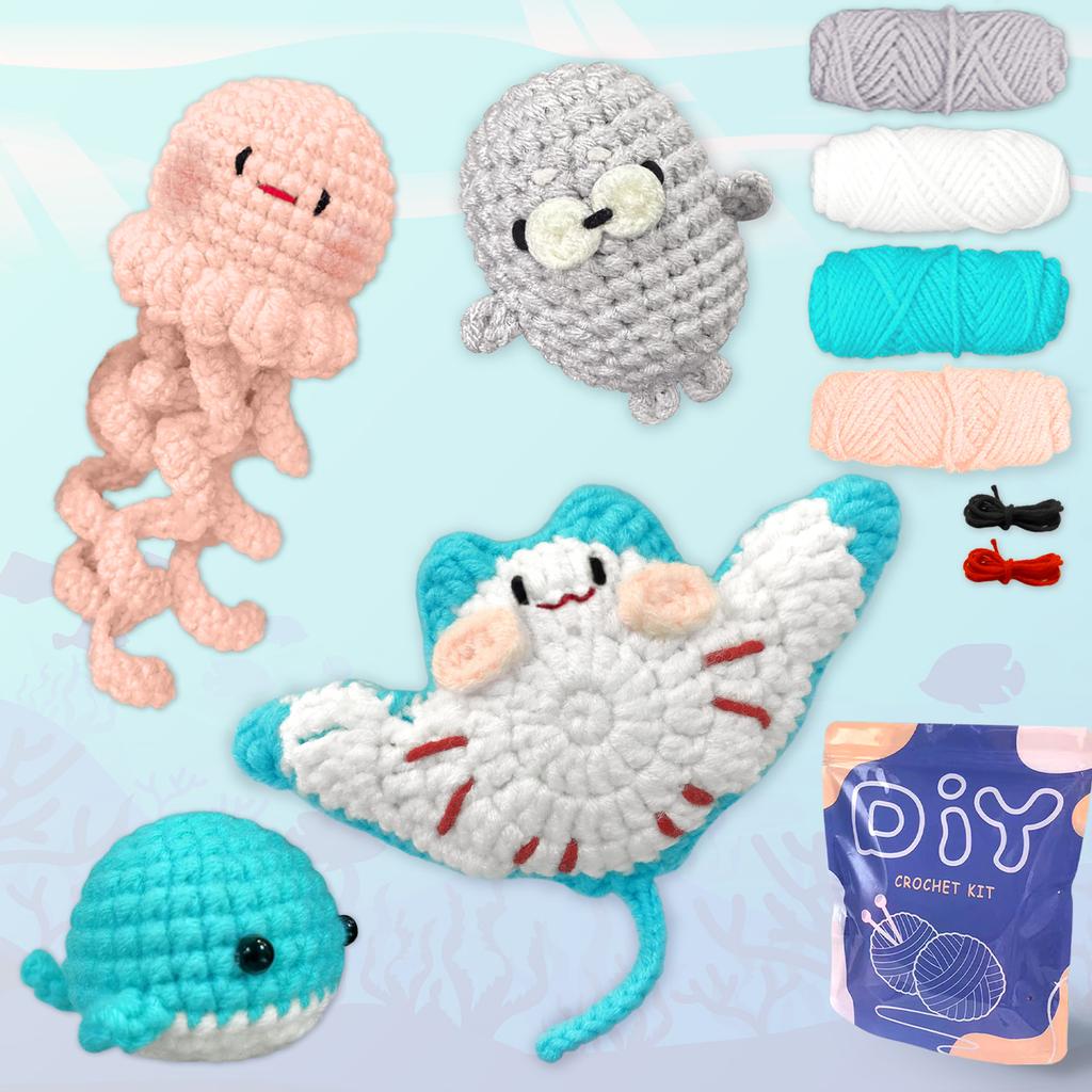 Kit da uncinetto Animal sery per principianti Set iniziale all'uncinetto, Kit da uncinetto fai-da-te per principianti, Kit per uncinetto e maglia passo dopo passo