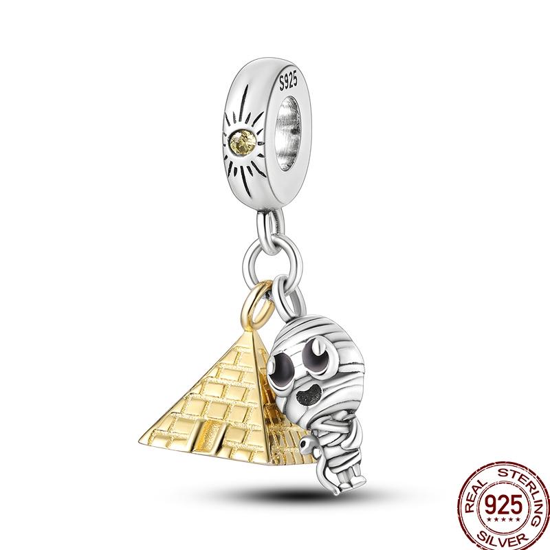 Original Copper Gold Series Charms Bead Sunflower Dogs Leopard Firefly Pendants Fit Bracelet Jewelry Gift Marking