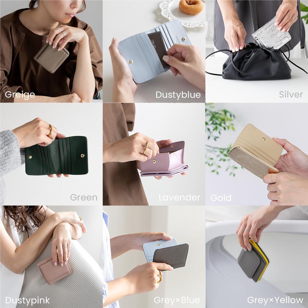 Slim Wallet for Genuine Mini Slim Coin Large Holds 10 Contactless Exterior Comes with Gift [RafiCaro] Bi-fold Women, Leather, Wallet, Design, Box-type