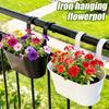Metall Eisen Hängender Blumentopf Abnehmbarer Doppelhaken Zaun Pflanzentopf Gartenbau Dekor Bonsai Blumenständer Heim Balkon Dekor