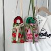 Niche Design Cute Cartoon Knitted Drawstring Bundle Bag Versatile Small Portable Commuter Messenger Handbag