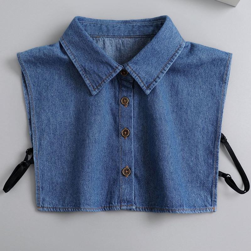 Denim Shirt Fake Collar for Men's and Women's Spring Sweater False Collar Korean Autumn Decorative Pointed Lapel Collar