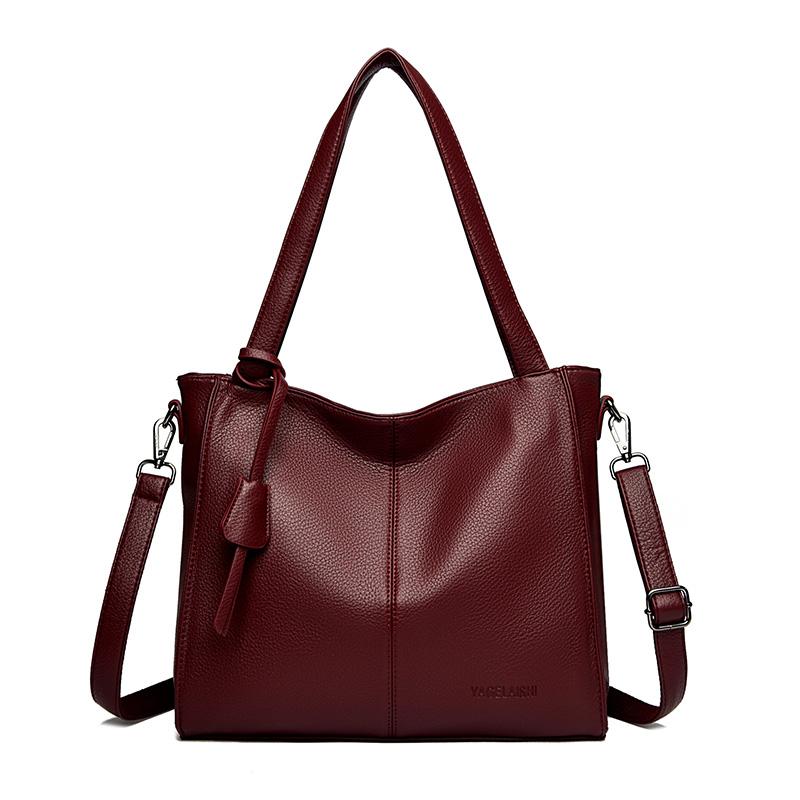 Women's Black Leather Hobo Tote Bag Fashion Shoulder Crossbody Bag Large Capacity Daily Handbag