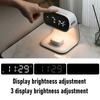 Digital Alarm Clock with Wireless Fast Charging Station 15W Touch Smart Lamp 3 Colors Nightlight for Living Room Bedside