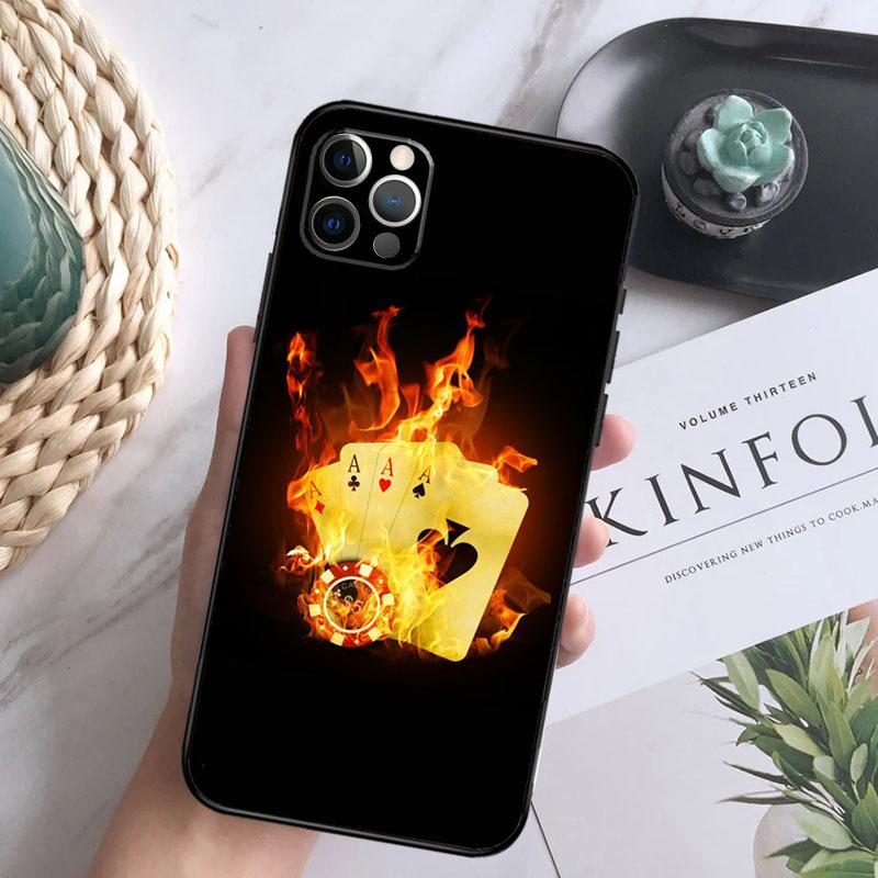 LAS VEGAS POKER CARDS Phone Case For iPhone 16 Pro 11 12 13 14 15 Pro Max Mini XS X XR 7 8 16 Plus Cover Coque