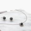 J.Lauren 0N0640 Round Cubic Frame Silver Pearl Necklace