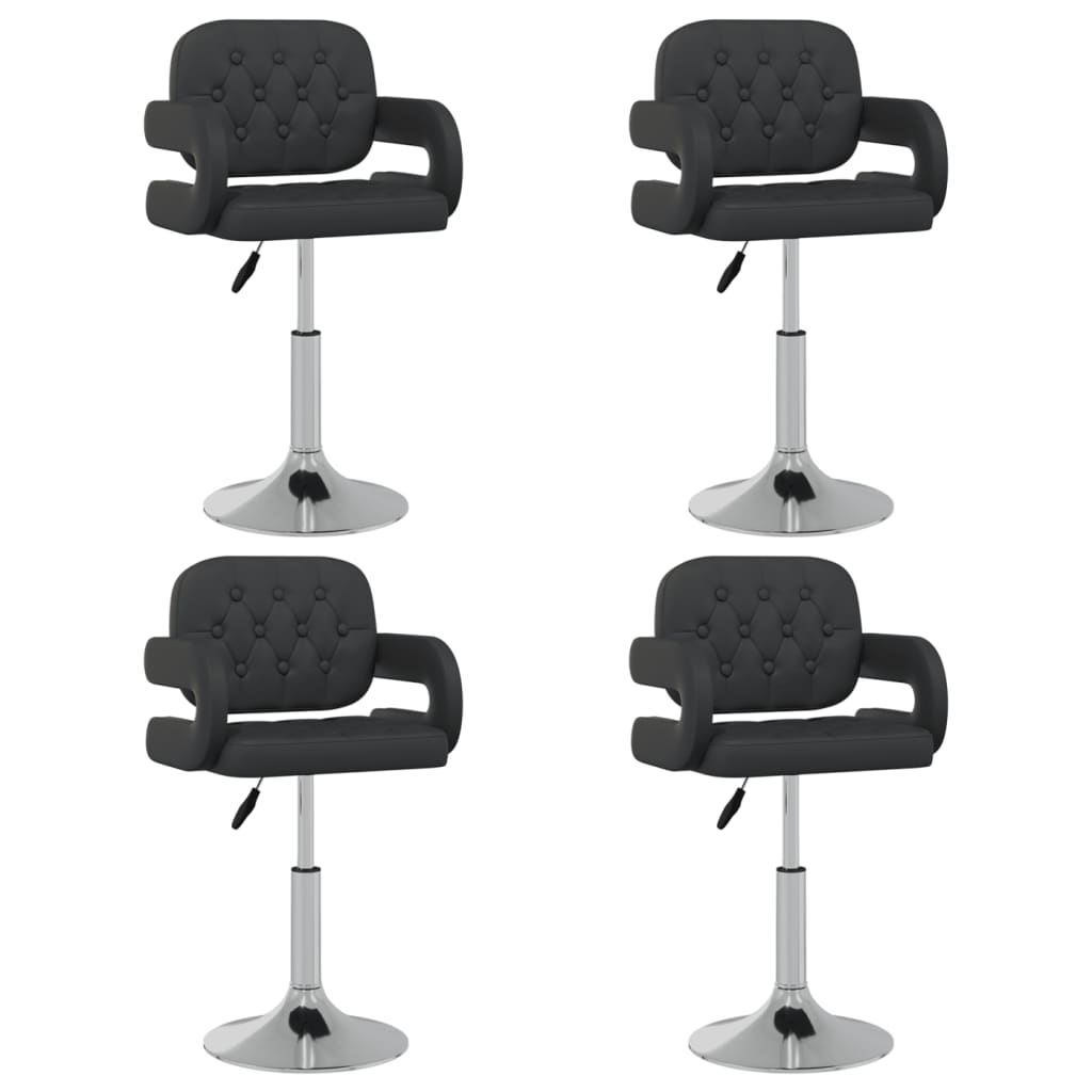 Vidaxl Swivel Dining Chairs, 4 Pcs, Black, Faux Leather