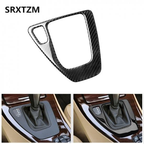 Carbon Fiber Gear Shift Shifter Frame Cover Sticker For BMW E90 E91 E92 E93