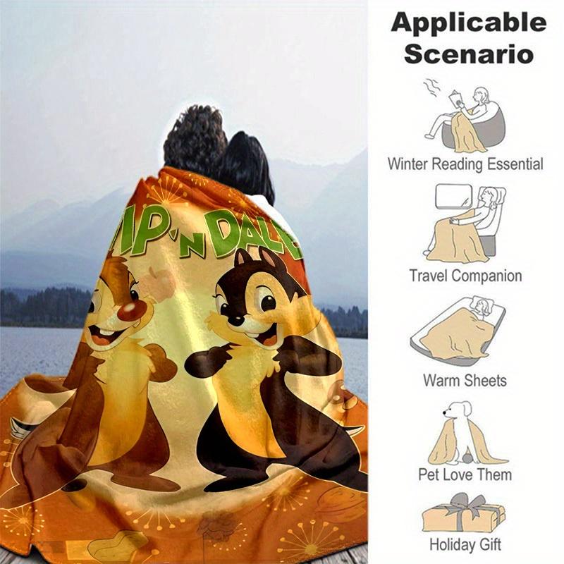 1pc, Chip 'n Dale Throw Blanket Soft & Cozy Coverlet for Home Decor, Couch, Bed, Travel, Camping, Car, Beach, Office Nap Perfect Gift Idea