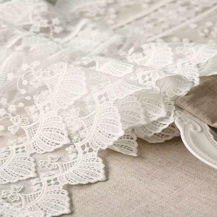 Chemin de table en dentelle Nappe de couverture pour meuble TV européen Serviette Nappe américaine Serviette décorative Nappe longue Chemin de table décoratif Chemin de table pour table basse