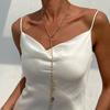 SHIXIN Metal Coin Round Long Pendant Necklace for Women Vintage Tassel Chain Necklace Party Jewelry On Neck Choker Accessories