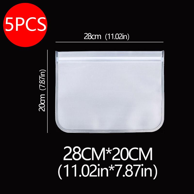 

5 шт. силиконовые контейнеры для хранения продуктов, герметичные, с застежкой-молнией, многоразовые, рулоны, сохраняющие свежесть продуктов питания для мяса, фруктов, овощей