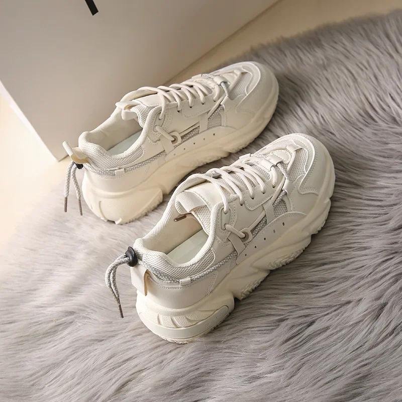 Fashion New Casual Women Shoes Fashion Lace Up Sneakers Female Platform Running Dad Shoes Ladies Tennis Vulcanized Shoes