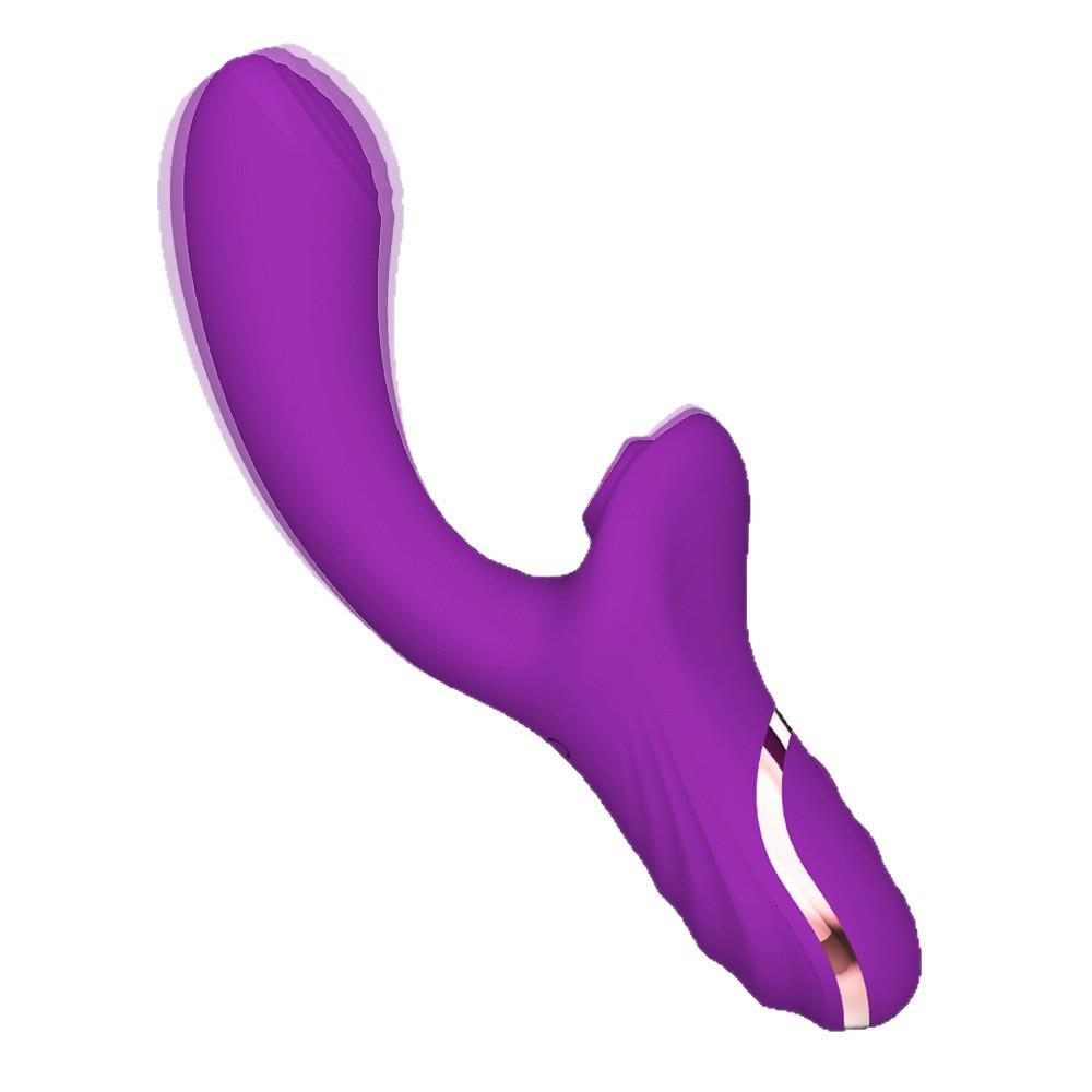 Vibrierendes Doppelkopf-Massagegerät für Frauen mit starker Vibration und Saugfunktion