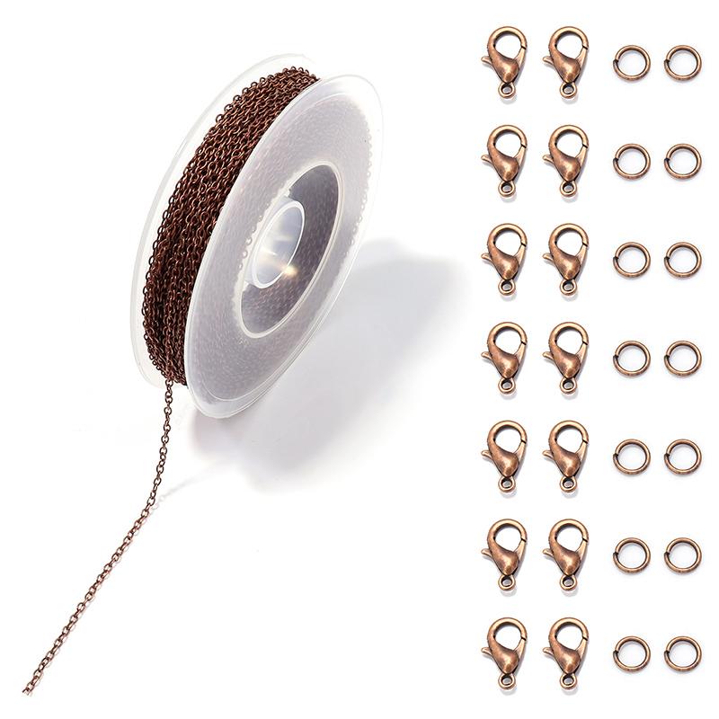 

1Set Metal Cross Chain Bulk Chain With Jump Rings Lobster Clasps For Jewelry Making DIY Necklace Bracelet Chain Accessories