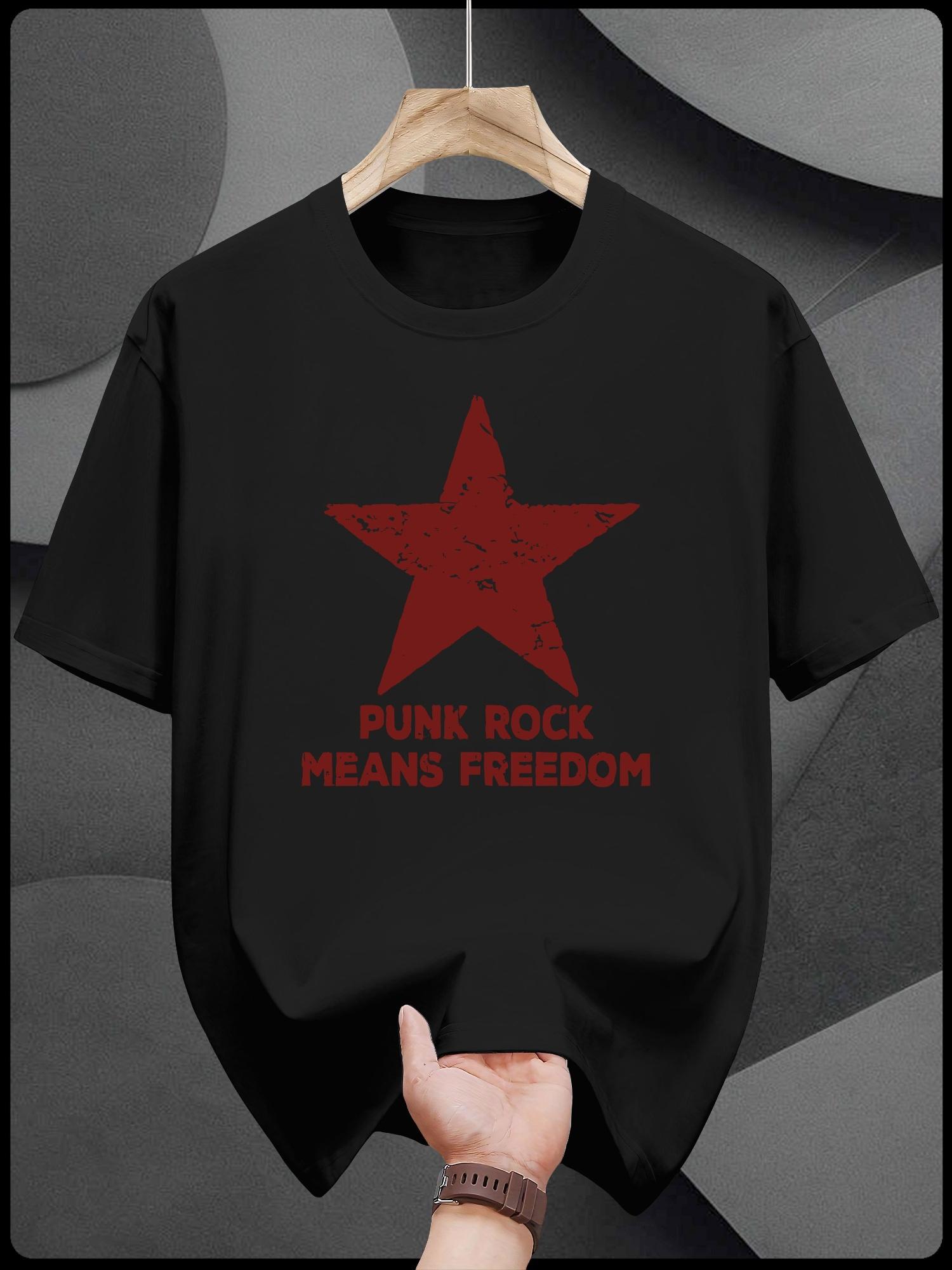 Graphic T-shirt - Punk Rock Means Freedom Star Design XXXXL