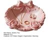 3D Printed Jewelry Tray Small Round Ring Holder Dish with Bow for Women Girls Floral Trinket Bowl Jewelry Organizer for Vanity Dresser Decor