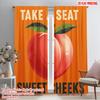 2pcs 2D Flat Printing Curtains Take A Seat Sweet Cheeks_a Fabric Without Electricity Seasonal Party & Holiday Decor Perfect for