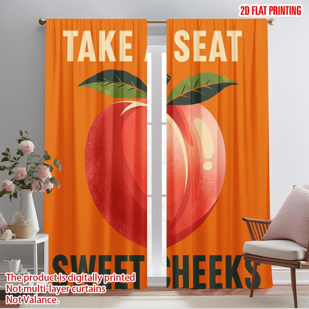 

2pcs 2D flat printing Curtains Take A Seat Sweet Cheeks_a Fabric Without Electricity Seasonal Party & Holiday Decor Perfect for 52.50×116.00 CM 2pcs