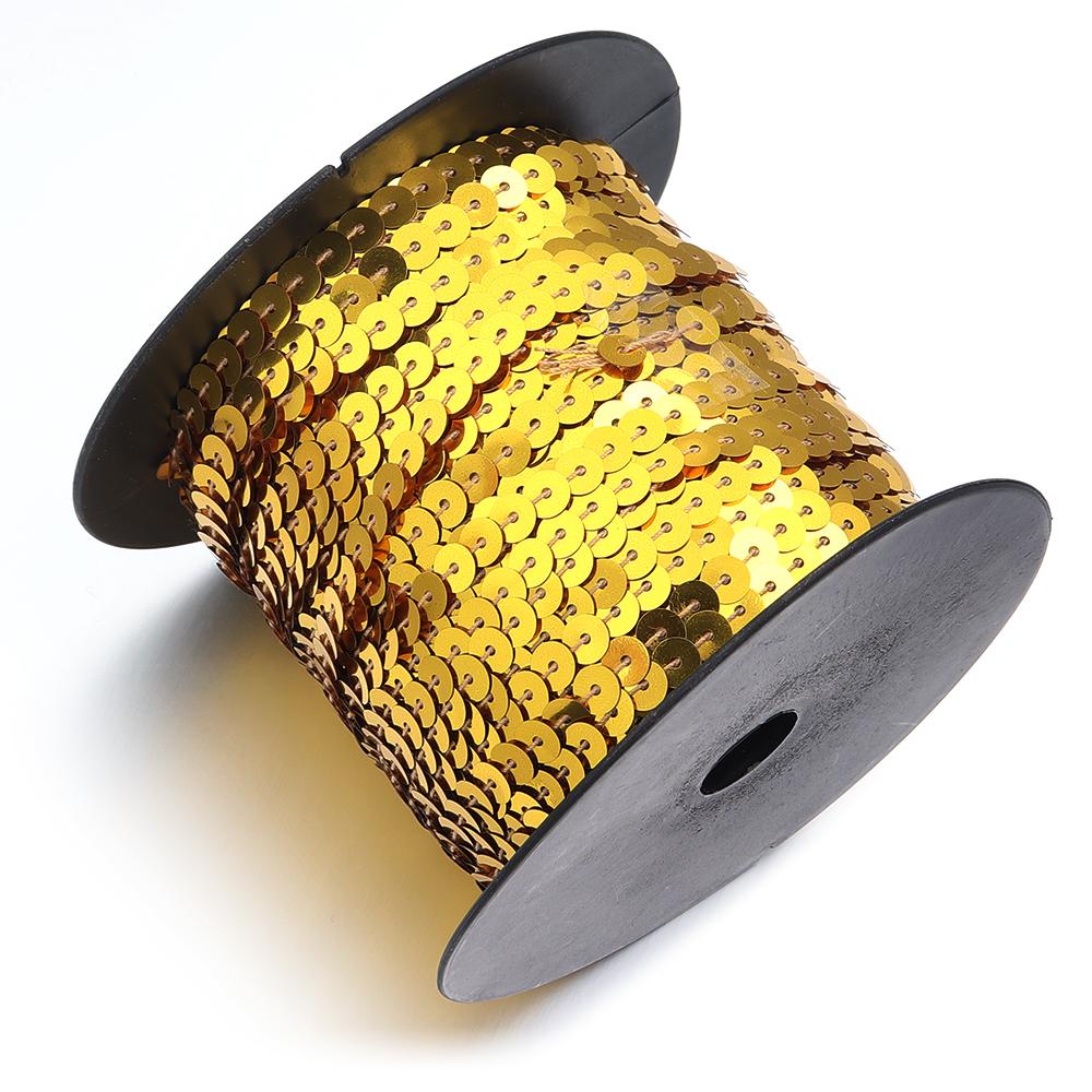 100 Yards/Roll Bright Sequins Shiny Color Round Flat Paillettes Strings For Party Decor DIY Crafts Clothing Sewing Accessories