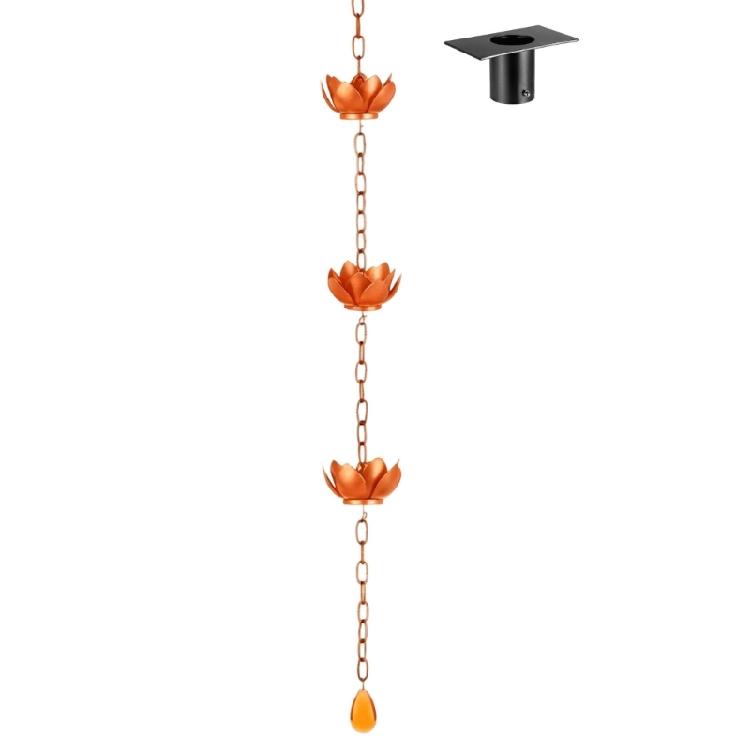 

Handcrafted Iron Rain Chain For sophisticated Outdoor Water Control And peaceful Garden Feeling Following Eastern concept медный