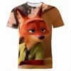 2026 Kids' Loose Fit Crew Neck T-Shirt Summer 'Zootopia' 3D Print Boys' Short Sleeve Cartoon Anime Top
