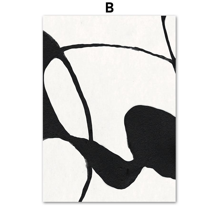 Black White Striped Girl Geometric Lines Curve Posters And Prints Wall Art Canvas Painting For Living Room Decorative Pictures