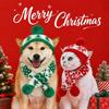 Holiday Pet Photo Hat and Neck Scarf Set, Acrylic Christmas Accessories for Winter Pictures and Gathering Wear Plus