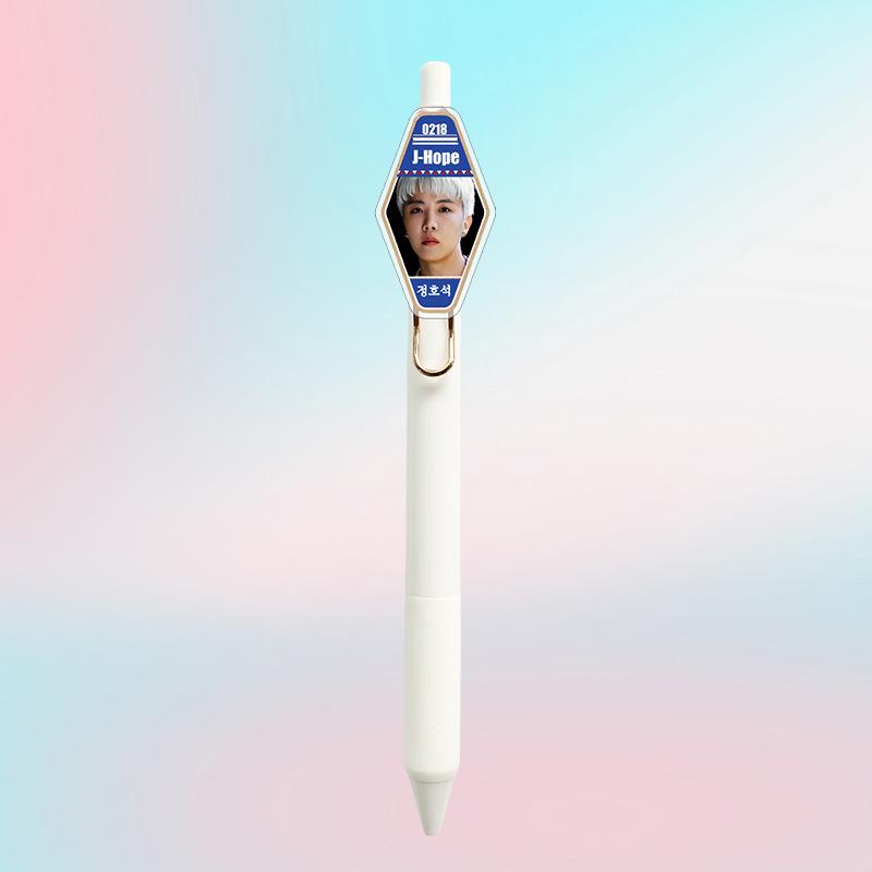 7pcs BTS Idol Portrait Gel Pen, Retractable Pen with Member Photo & Birthday Design, Kpop Fans Collectible Stationery