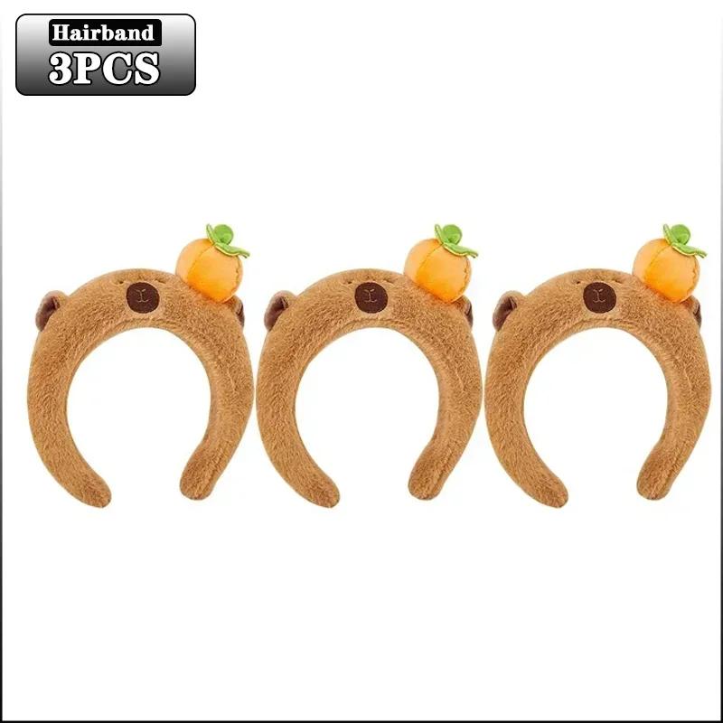 1-10PCS Plush Capybara Hair Hoop High Cranial Top Headband Cute Wash Headband Hair Accessories for Girls Kids Accessories