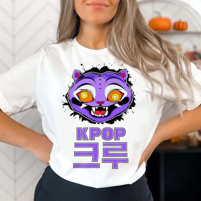 Camiseta Casual Holgada Moda Estampada Manga Corta Cómoda para Mujer