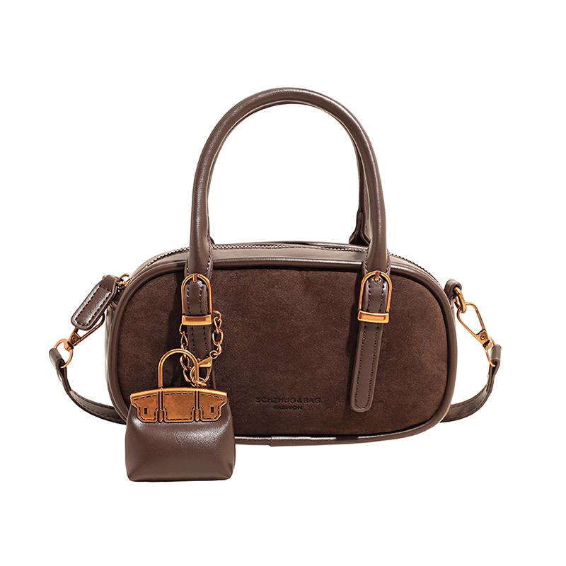 

Популярная осенне-зимняя ретро сумка-боулинг подмышку, женская нишевая сумка, черная сумка 21*11*7 кофейный