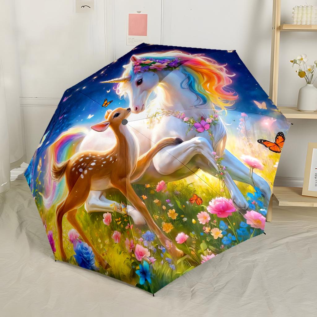 Arcane Stag Portable Automatic Umbrella Compact 8 Rib Design Durable Plastic Iron Perfect for Outdoor Adventures Fashionable